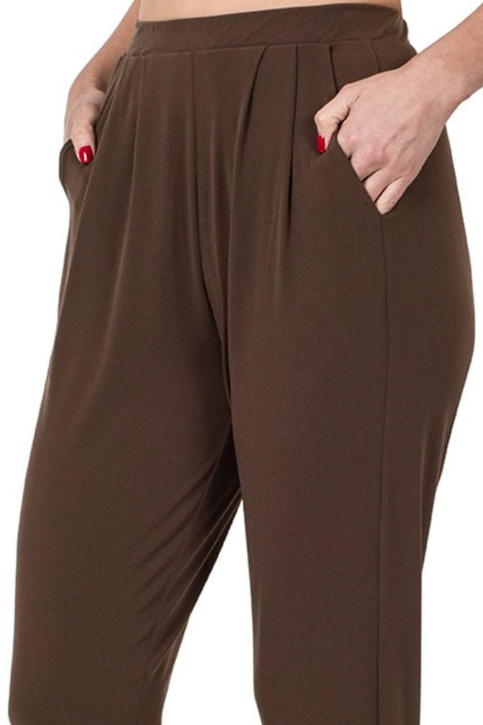 ANYTIME PERFECT CASUAL BROWN PLUS PANTS