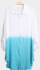 6-16 SIZE - LIGHTWEIGHT SHIRT TUNIC TIE DYE BLUE & IVORY----SALE