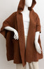 EASY LOOK COMFY COZY OVERSIZED HOODED RUANA KIMONO IN CAMEL