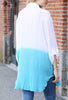 6-16 SIZE - LIGHTWEIGHT SHIRT TUNIC TIE DYE BLUE & IVORY----SALE