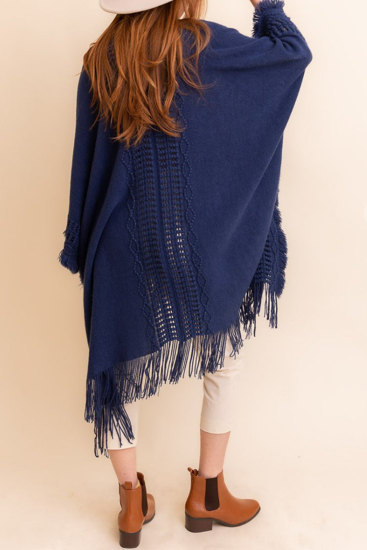 ENJOY THE JOURNEY BOHO KIMONO IN NAVY