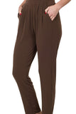 ANYTIME PERFECT CASUAL BROWN PLUS PANTS
