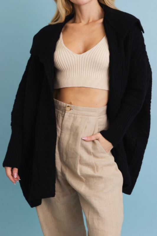SOME KIND OF WONDERFUL COZY CARDIGAN IN BLACK