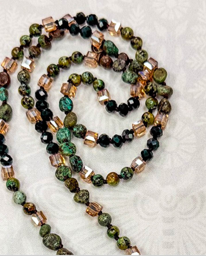 Neptune Luck Charm Natural Stone Layered Necklace