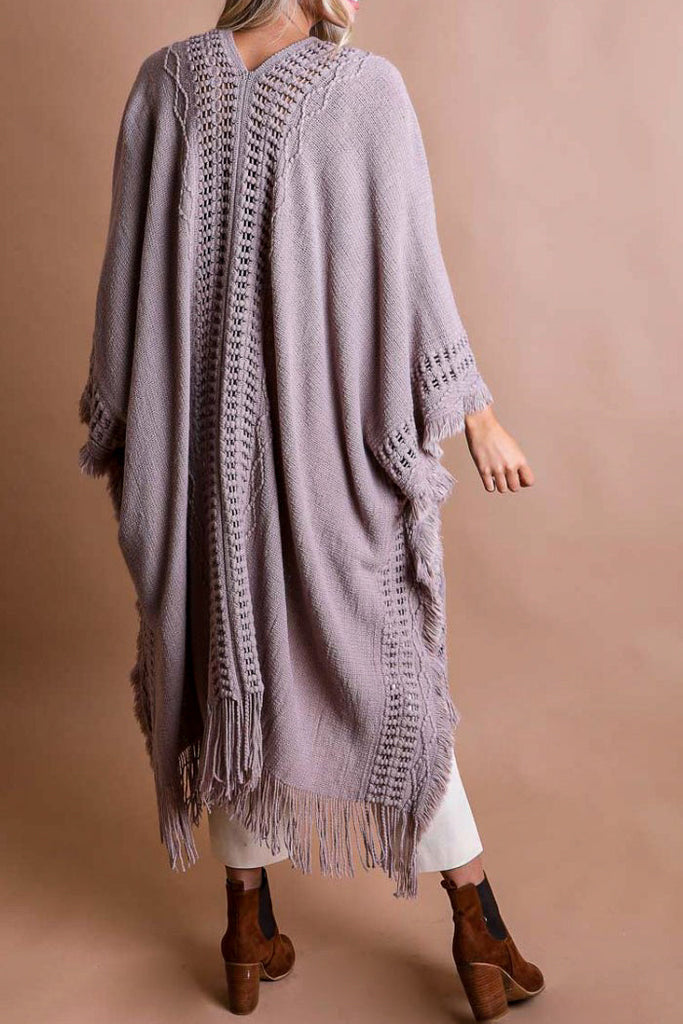 ENJOY THE JOURNEY BOHO KIMONO IN ASH MOCHA