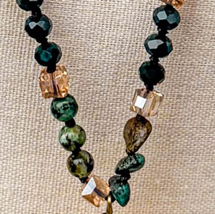 Neptune Luck Charm Natural Stone Layered Necklace