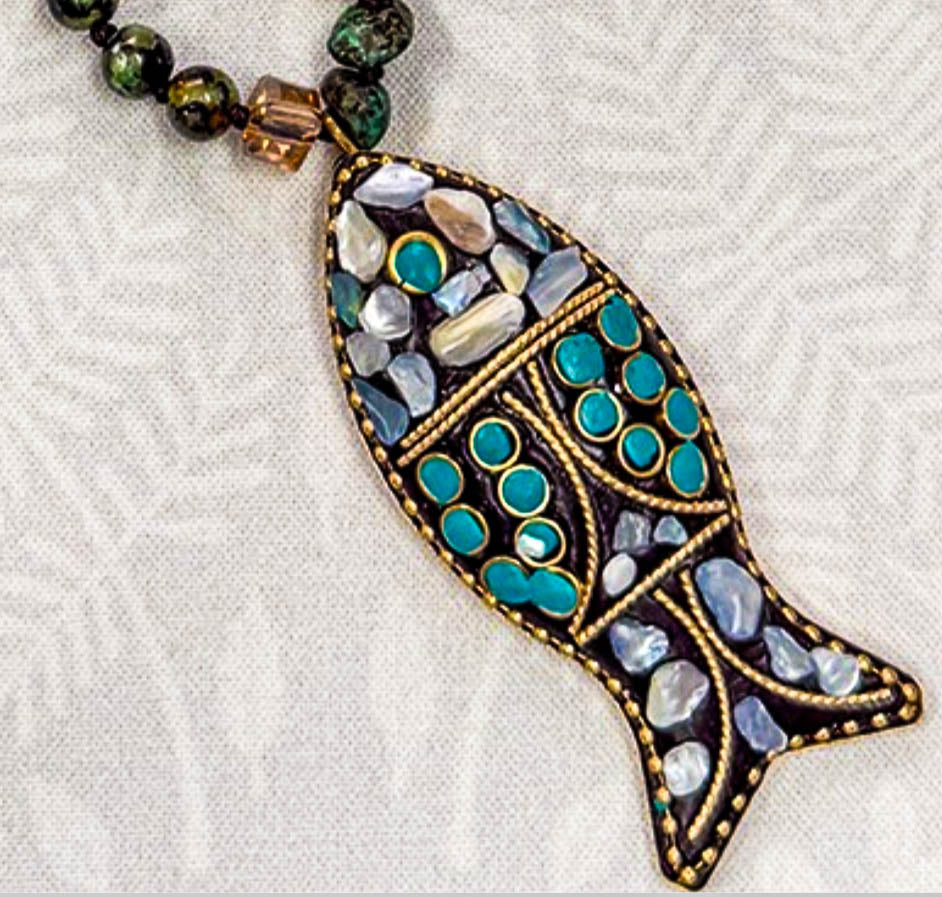 Neptune Luck Charm Natural Stone Layered Necklace