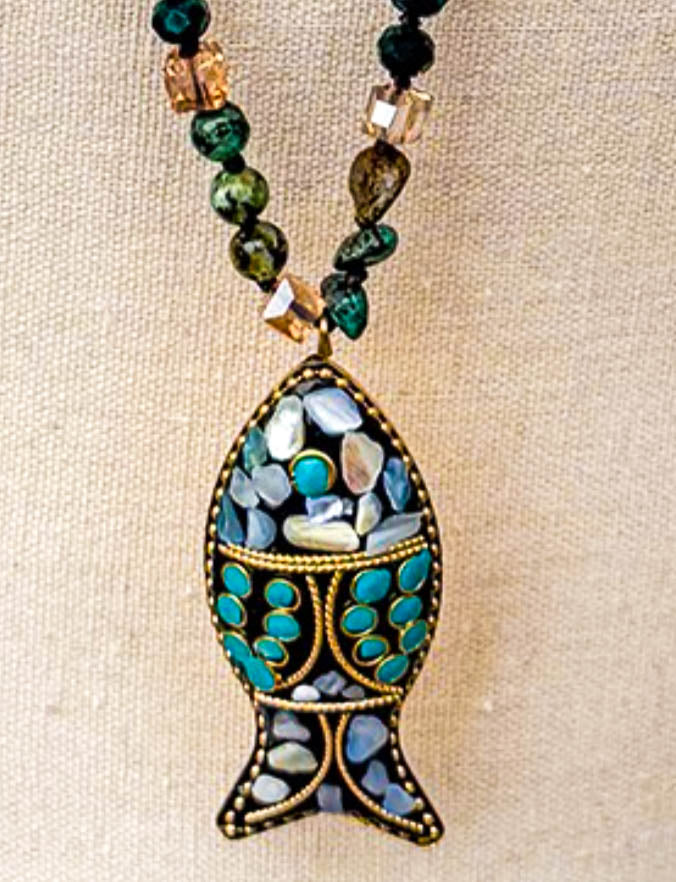 Neptune Luck Charm Natural Stone Layered Necklace