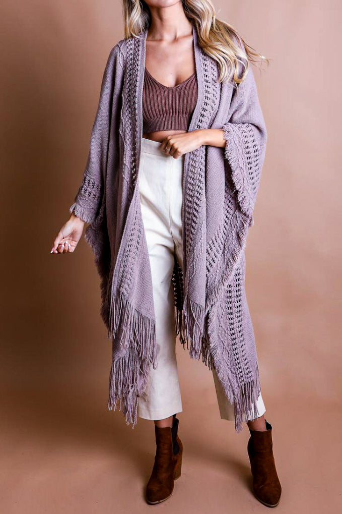 ENJOY THE JOURNEY BOHO KIMONO IN ASH MOCHA