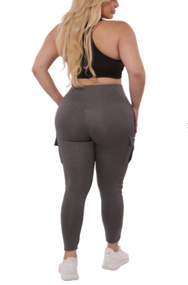 SPORTS LEGGINGS CARGO POCKET IN GRAY ------------- SALE
