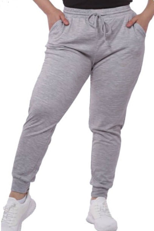 Comfy Fleece High Waist Jogger Sweatpants Pockets in Gray-------SALE