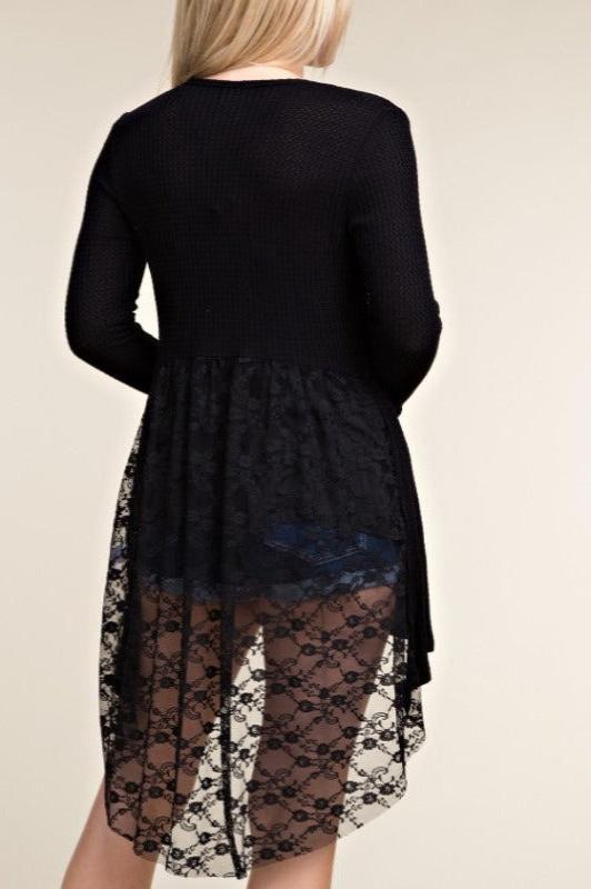 There You Go Lace Cardigan in Black