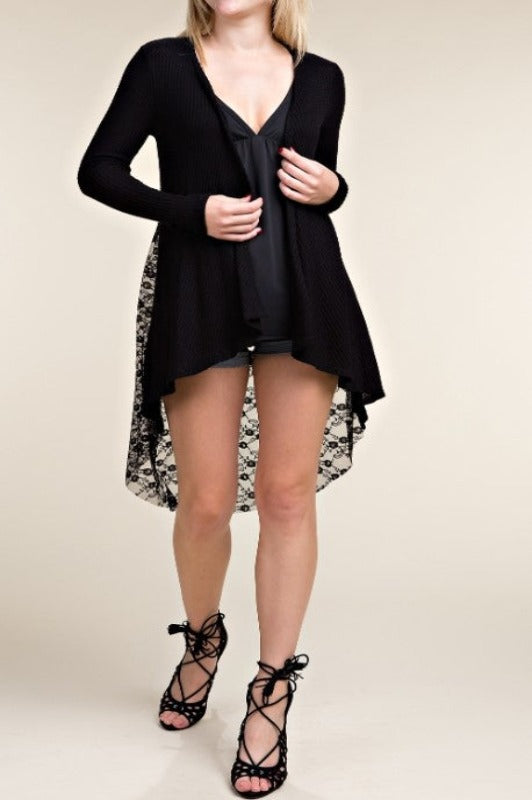 There You Go Lace Cardigan in Black