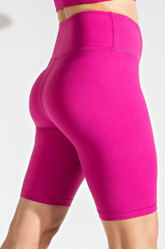 Plus Size High Rise Lycra Short in Hot Pink