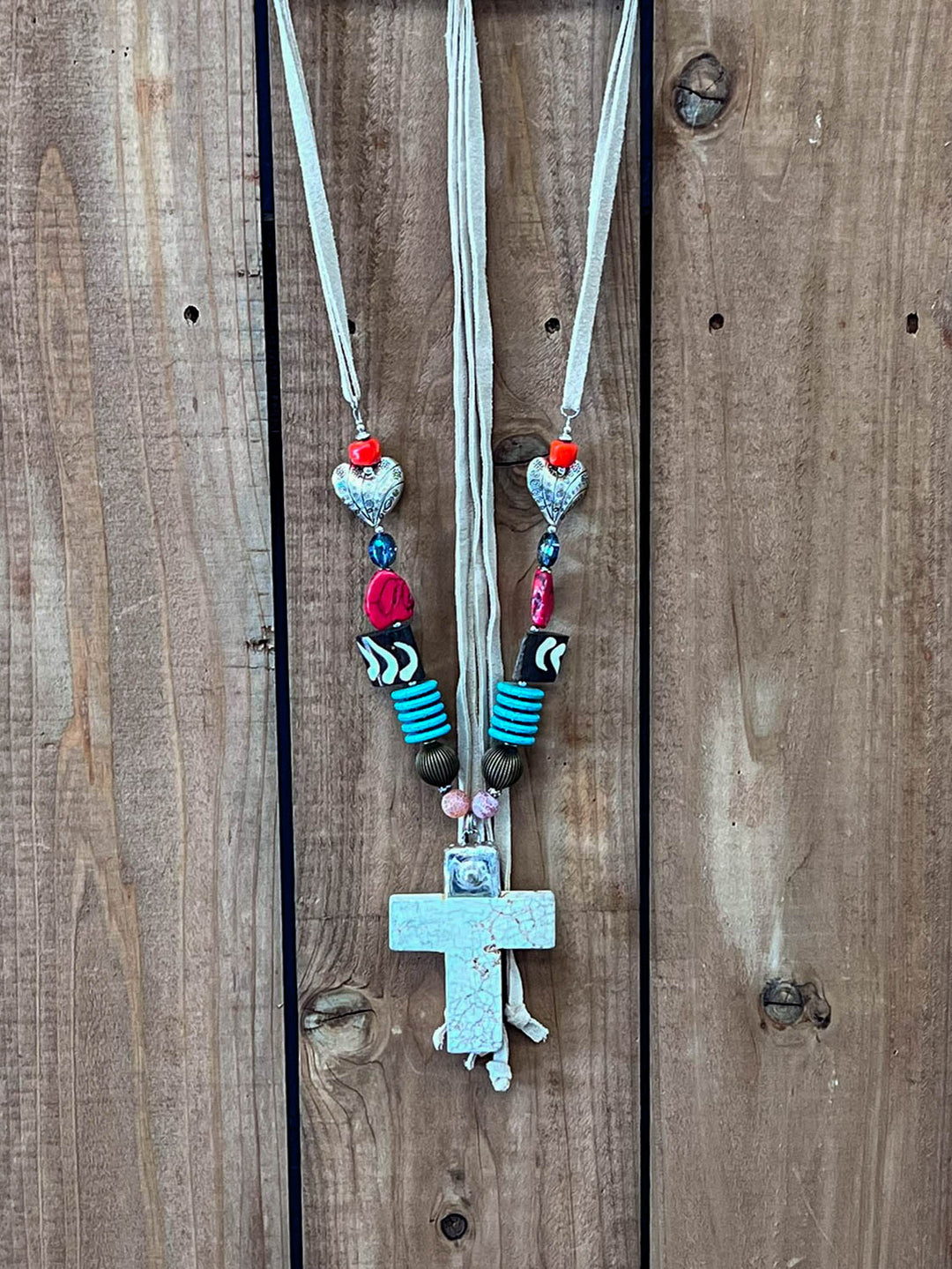 Santa Fe Cross Vibrant Art - Natural Stone