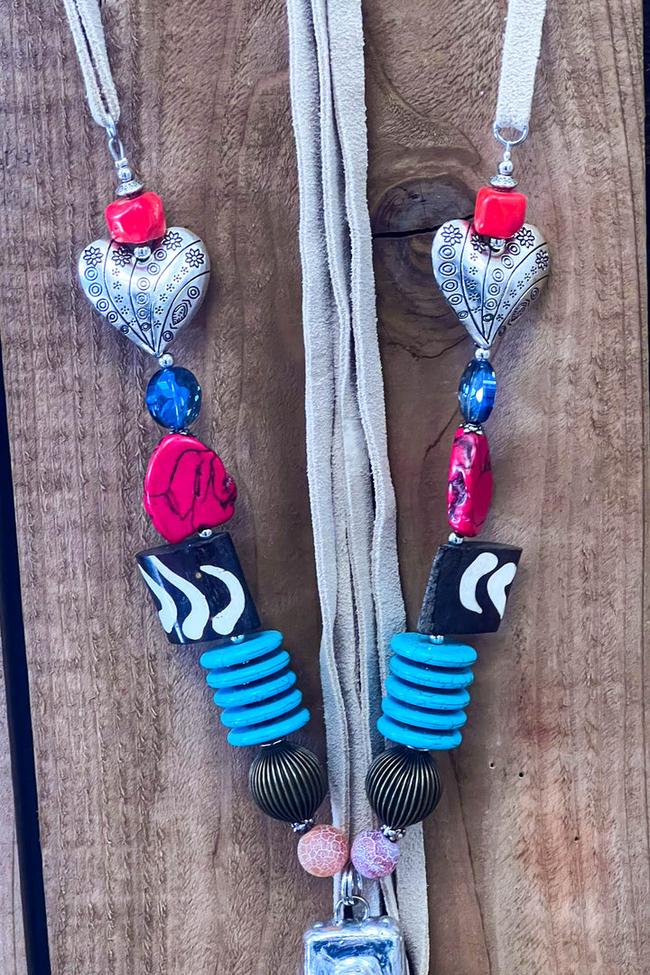 Santa Fe Cross Vibrant Art - Natural Stone