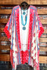 ENJOYING THIS MOMENT BALI GAUZE KIMONO IN RED & MULTI