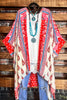 ENJOYING THIS MOMENT BALI GAUZE KIMONO IN RED & MULTI