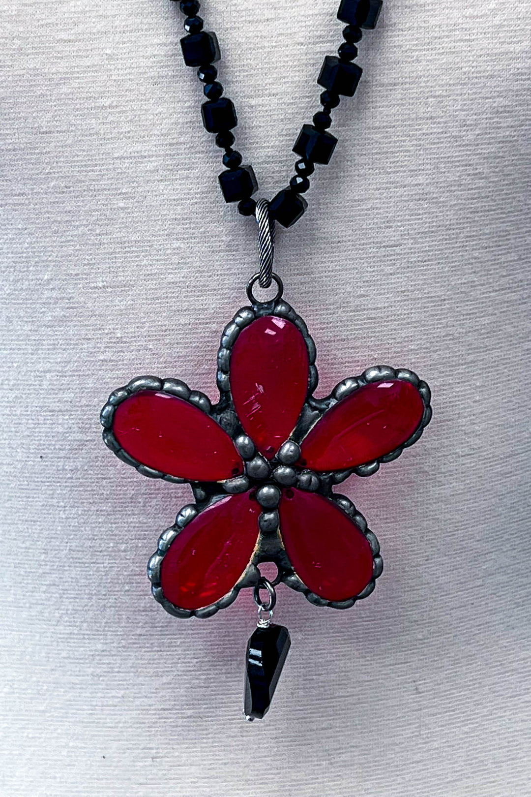 Made Beautiful Red Glass Vintage Necklace