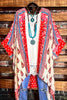 ENJOYING THIS MOMENT BALI GAUZE KIMONO IN RED & MULTI