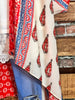 ENJOYING THIS MOMENT BALI GAUZE KIMONO IN RED & MULTI