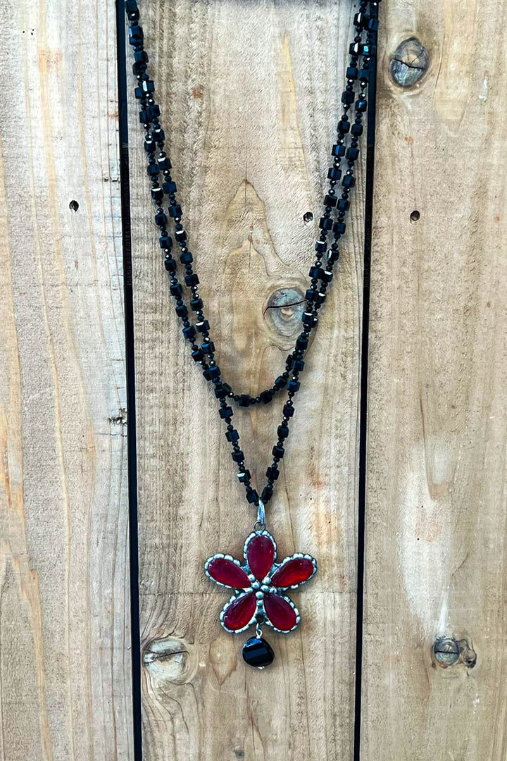 Made Beautiful Red Glass Vintage Necklace