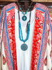 ENJOYING THIS MOMENT BALI GAUZE KIMONO IN RED & MULTI