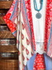 ENJOYING THIS MOMENT BALI GAUZE KIMONO IN RED & MULTI