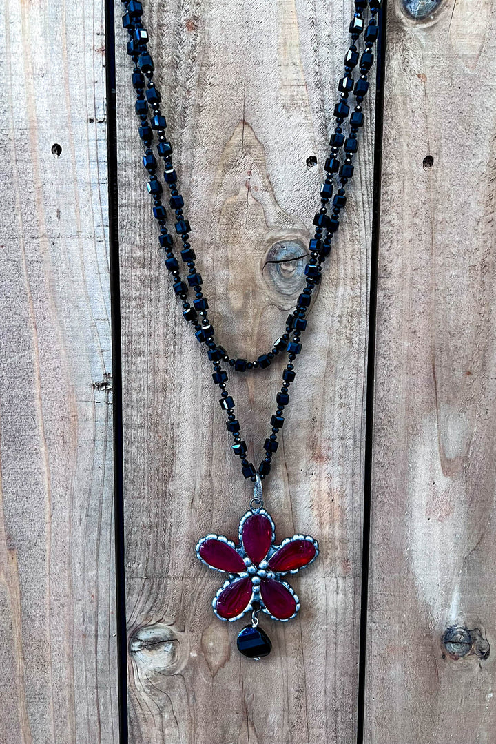 Made Beautiful Red Glass Vintage Necklace