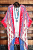 ENJOYING THIS MOMENT BALI GAUZE KIMONO IN RED & MULTI