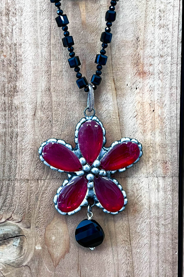 Made Beautiful Red Glass Vintage Necklace