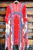 ENJOYING THIS MOMENT BALI GAUZE KIMONO IN RED & MULTI