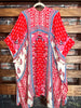 ENJOYING THIS MOMENT BALI GAUZE KIMONO IN RED & MULTI