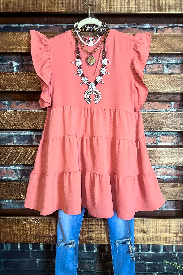 ASH ROSE BABYDOLL TOP-----------------SALE