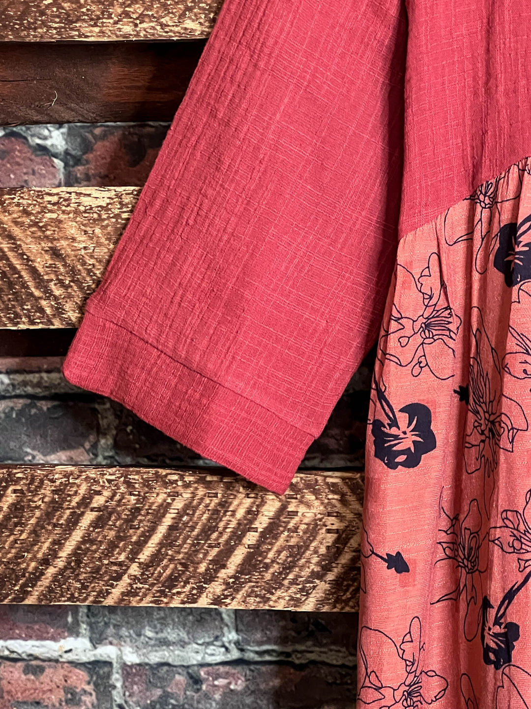 16-20 SIZE -  BABYDOLL TUNIC IN RUST--------SALE