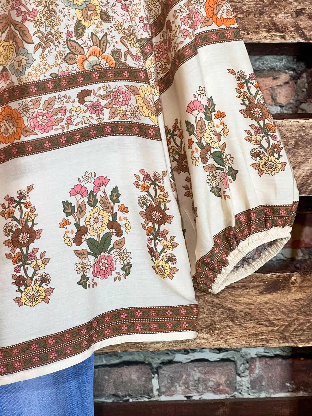 14-18 Size - Bohemian Tunic in Natural & Multi-------Sale