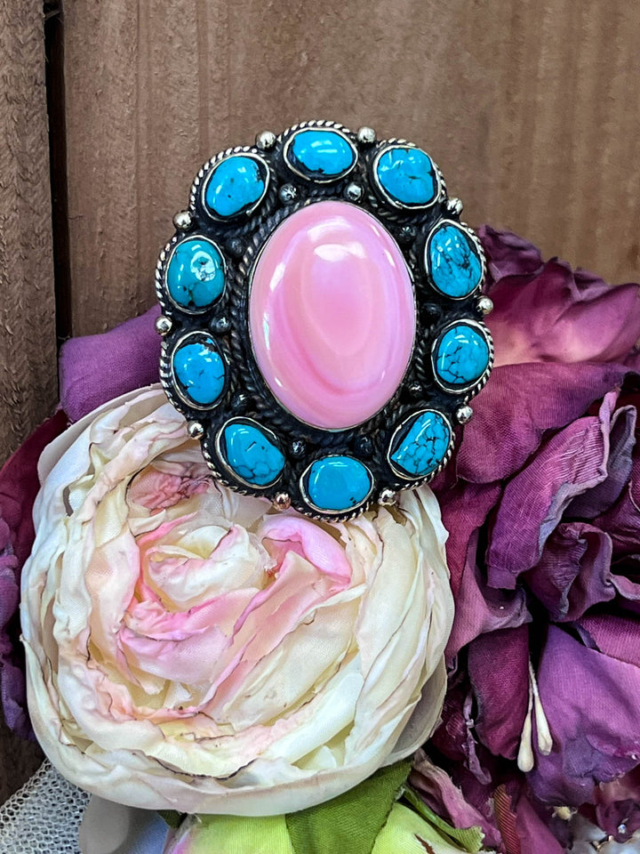 Forever Timeless Turquoise Handmade Ring German Silver