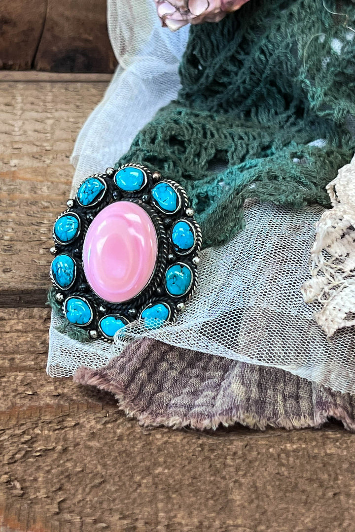 Forever Timeless Turquoise Handmade Ring German Silver