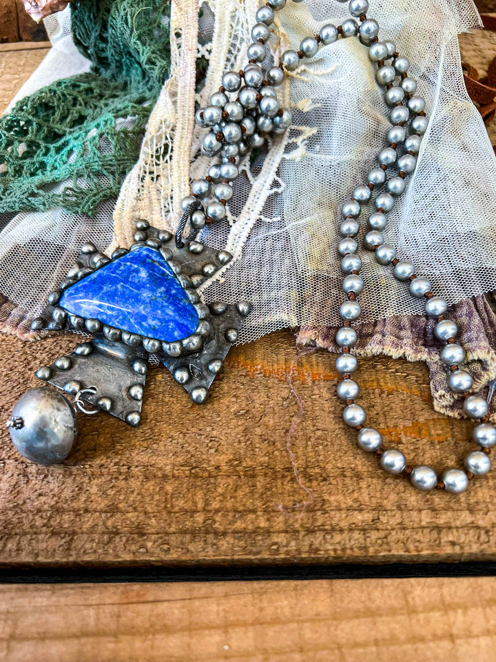 The Warrior Natural Gemstone Necklace - Lapis Lazuli