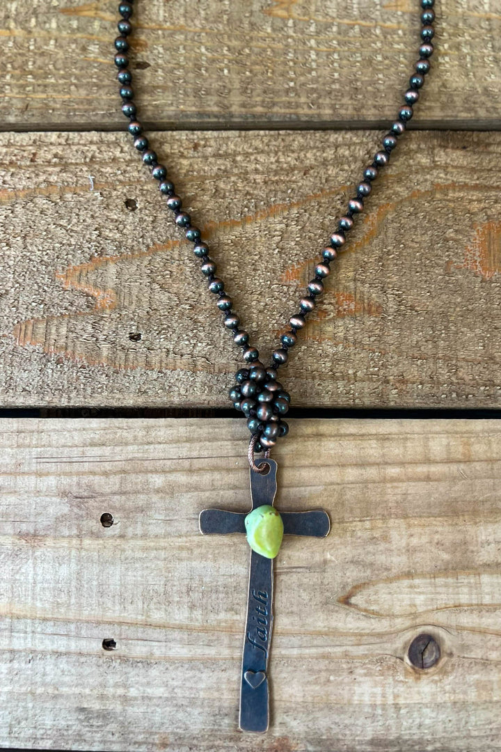 Faith Boho- Rustic Cross Necklace