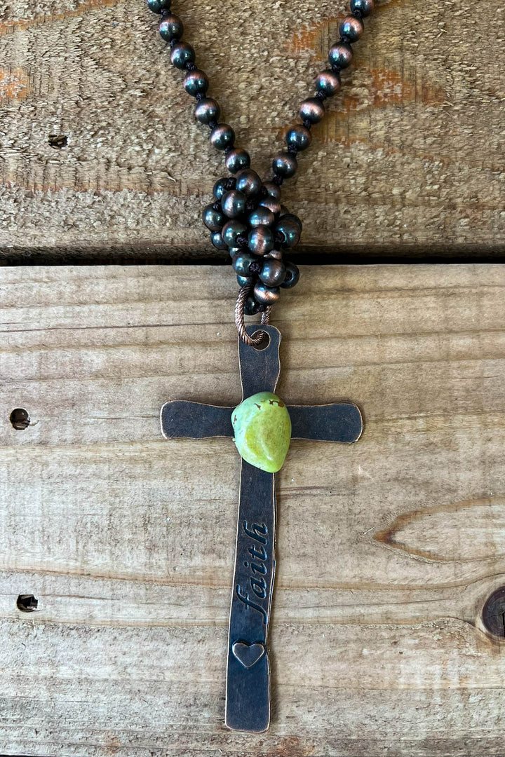 Faith Boho- Rustic Cross Necklace
