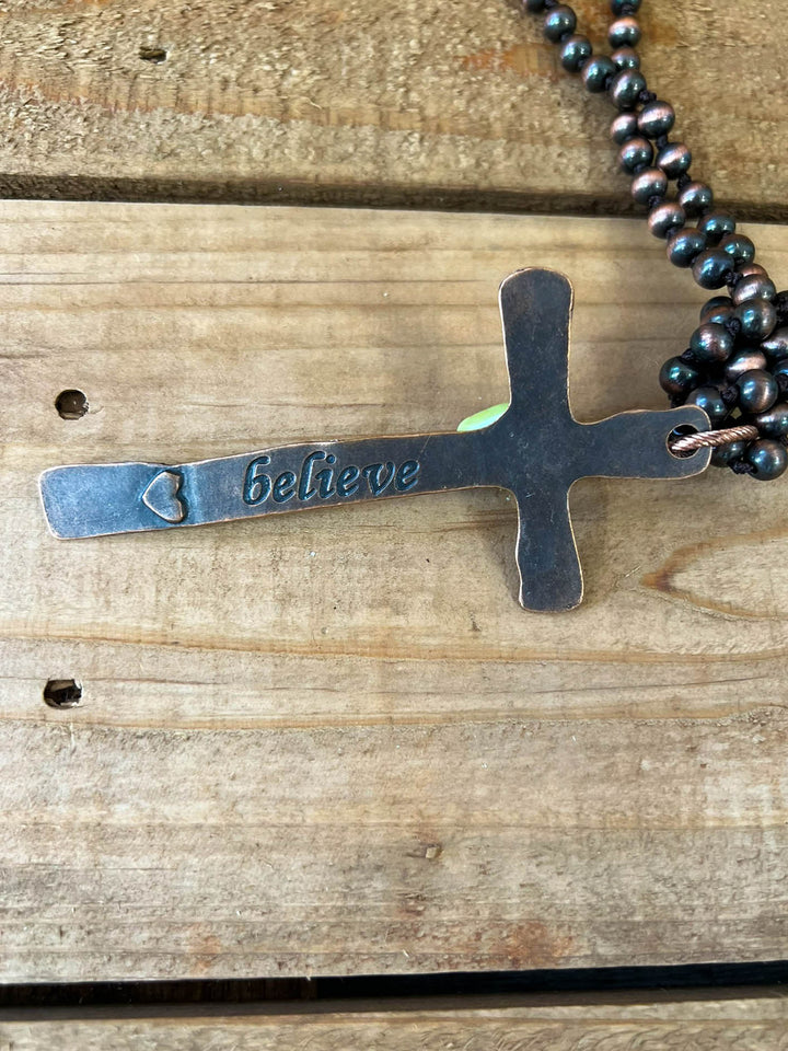 Faith Boho- Rustic Cross Necklace