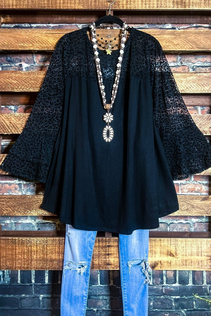 An Absolute Treasure Black Leopard Print Tunic