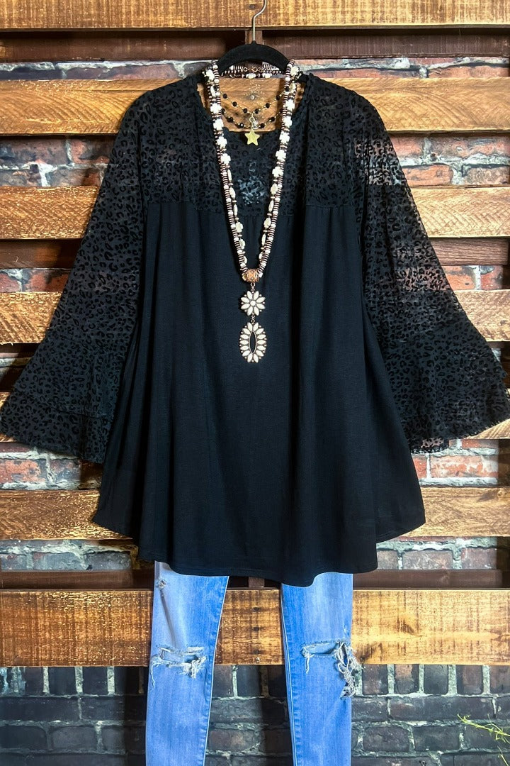 An Absolute Treasure Black Leopard Print Tunic