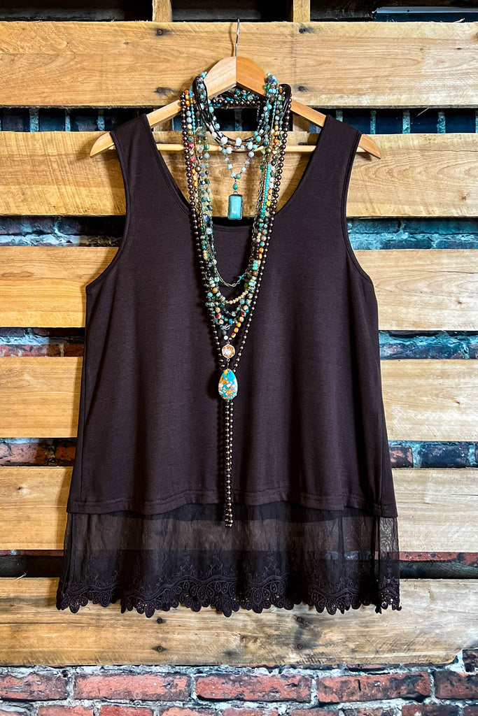 A Timeless Touch Brown Lace Extender Top