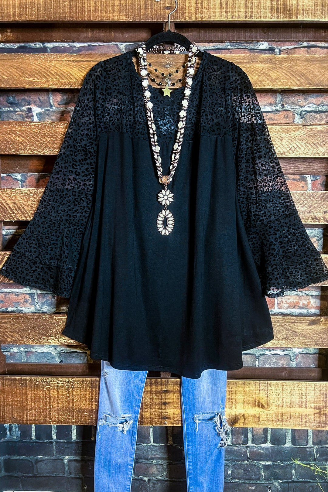 An Absolute Treasure Black Leopard Print Tunic