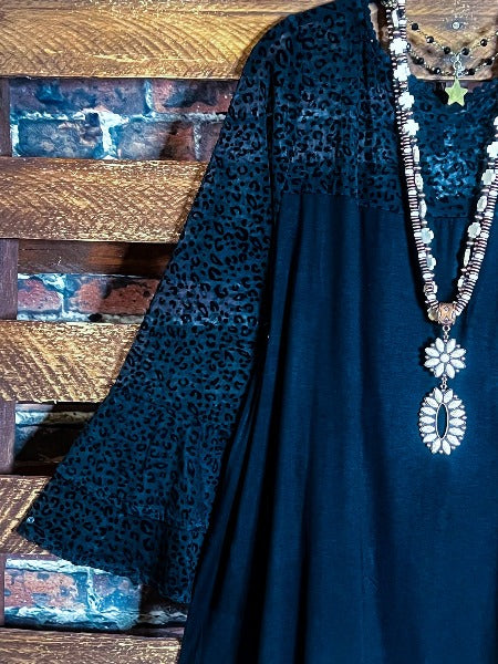 An Absolute Treasure Black Leopard Print Tunic