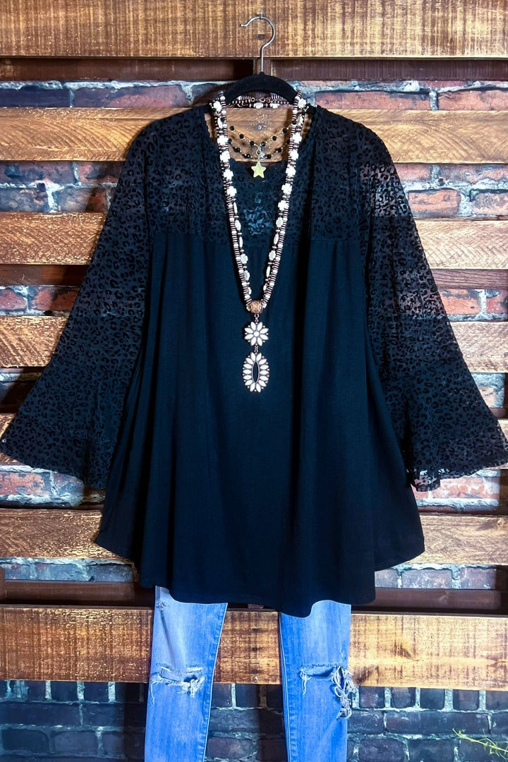 An Absolute Treasure Black Leopard Print Tunic