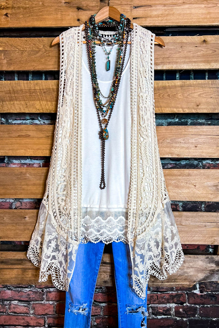 THE SOUNDS OF LOVE LACE & CROCHET VEST
