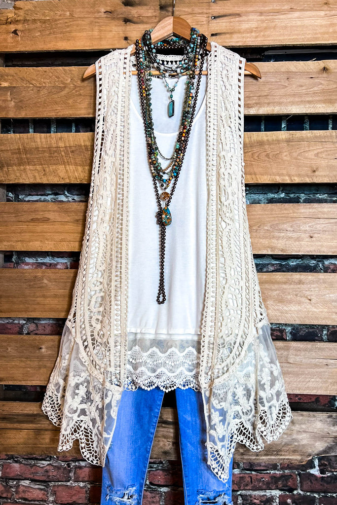 BEAUTIFUL LIKE ANGEL LACE & CROCHET VEST